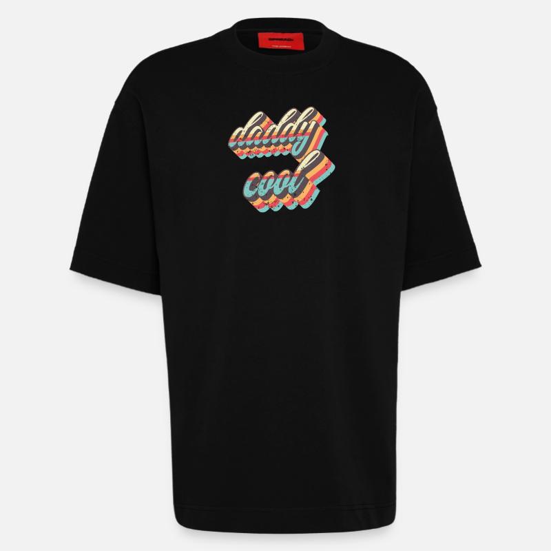 Daddy Cool Retro Straps - Heavyweight T-Shirt - made by SPREAD  - SOLID BLACK