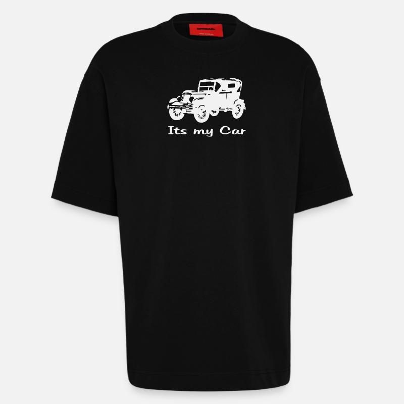 Oldtimer Motiv mit Schrift - Heavyweight T-Shirt - made by SPREAD  - SOLID BLACK