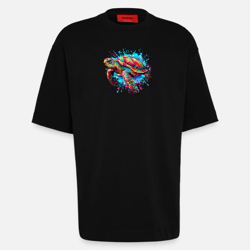 Turtle - Heavyweight T-Shirt - made by SPREAD - SOLID BLACK