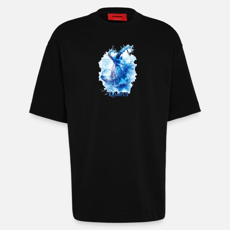 Krampus in einer Eislandschaft - Heavyweight T-Shirt - made by SPREAD - SOLID BLACK