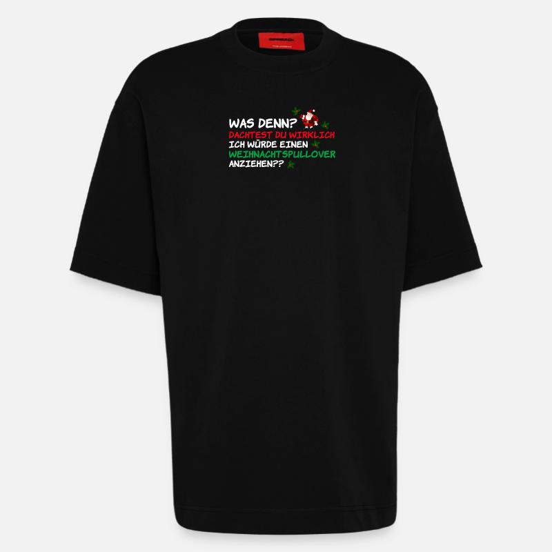 Weihnachtspullover Weihnachtsmann Weihnachten - Heavyweight T-Shirt - made by SPREAD  - SOLID BLACK