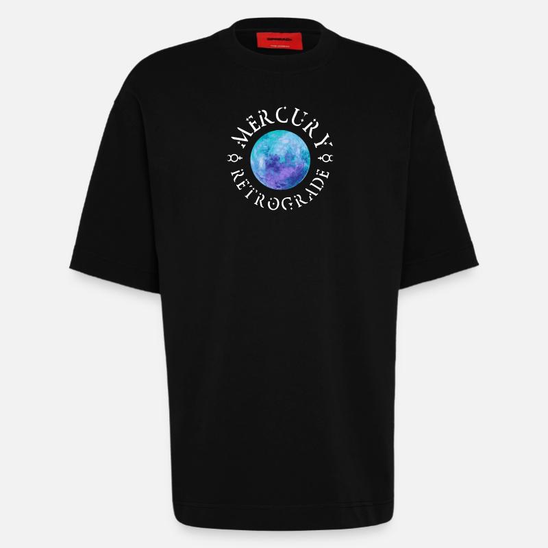 Mercury Retrograde White - Heavyweight T-Shirt - made by SPREAD  - SOLID BLACK
