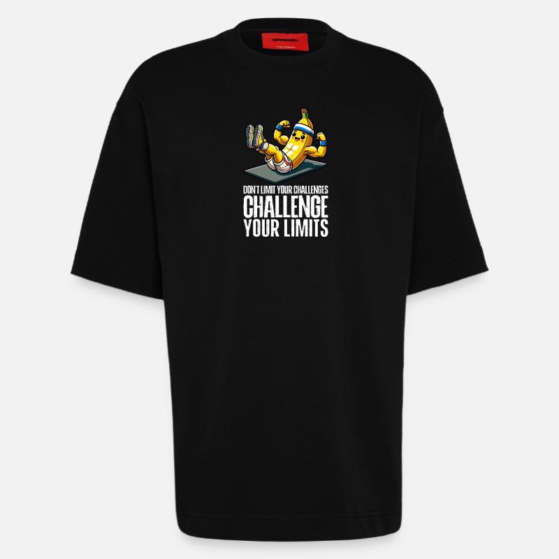 Challenge Your Limits Bodybuilder Abs - Heavyweight T-Shirt - made by SPREAD  - SOLID BLACK