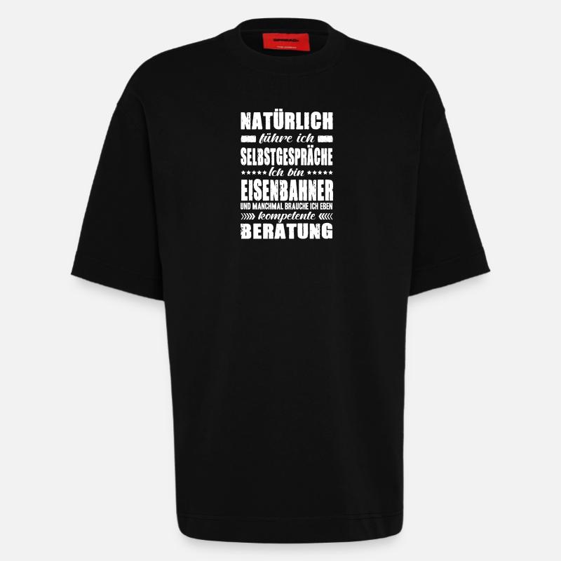 Eisenbahner Geschenke Bahnfahrer Zugführer Sprüche - Heavyweight T-Shirt - made by SPREAD  - SOLID BLACK