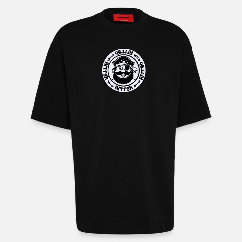 Drôle de pirate avec cache-œil - T-shirt bio épais oversize fabriqué en UE - SOLID BLACK