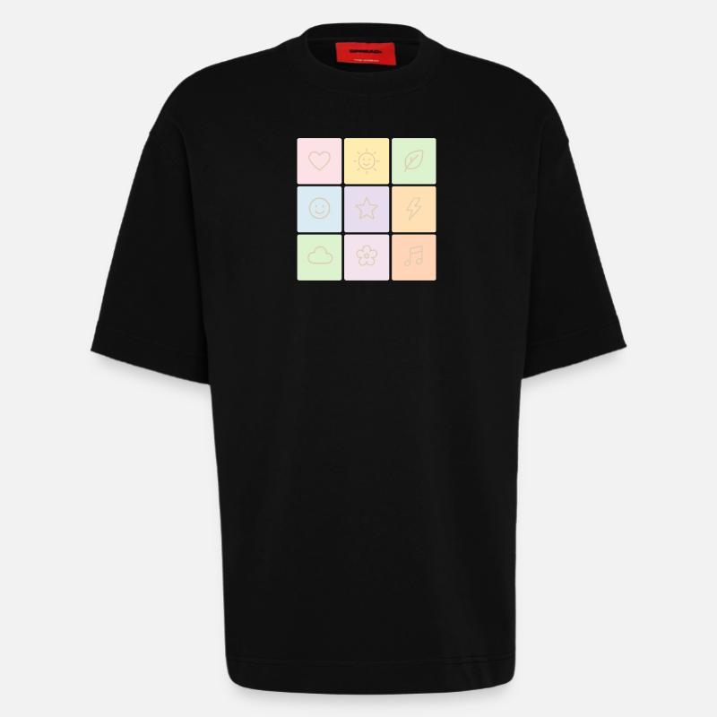 Ambiance Bento Pastel - T-shirt bio épais oversize fabriqué en UE - SOLID BLACK