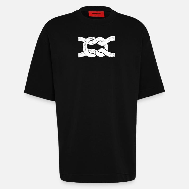 Sailor's knot | node | Node - Heavyweight T-Shirt - made by SPREAD  - SOLID BLACK