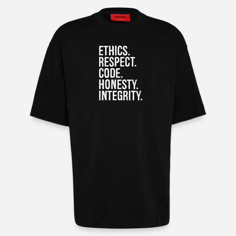 ethics respect code honesty integrity - Heavyweight T-Shirt - made by SPREAD  - SOLID BLACK
