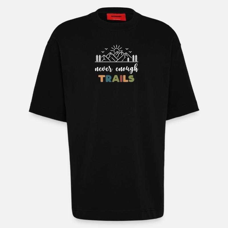 Trail Running - Never Enough Trails - Heavyweight T-Shirt - made by SPREAD  - SOLID BLACK