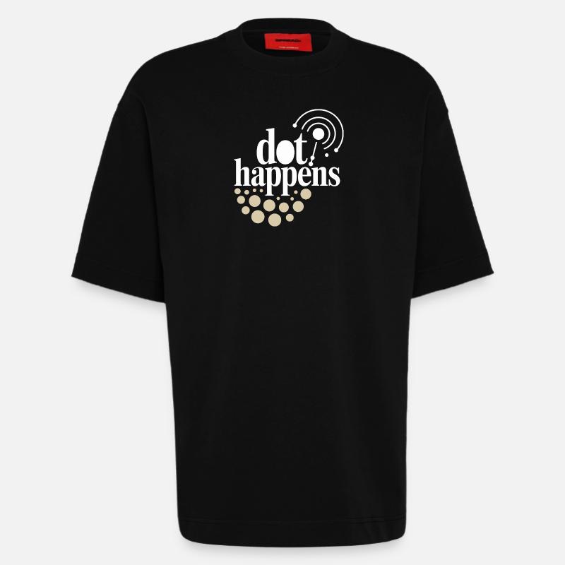 Dot Happens Morse Code Fun - Heavyweight T-Shirt - made by SPREAD  - SOLID BLACK