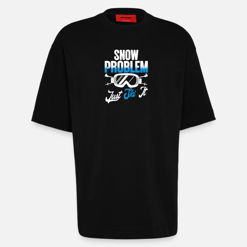 Ski Skifahrer Wintersport Snow problem - Heavyweight T-Shirt - made by SPREAD - SOLID BLACK