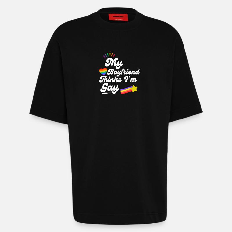Rainbow Love Pride Statement - Heavyweight T-Shirt - made by SPREAD - SOLID BLACK