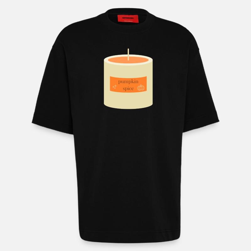 Græskar krydderi stearinlys - Heavyweight oversized organic T-shirt made in EU - SOLID BLACK