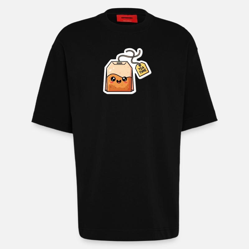 Kawaii Teebeutel Tea Time - Heavyweight T-Shirt - made by SPREAD  - SOLID BLACK