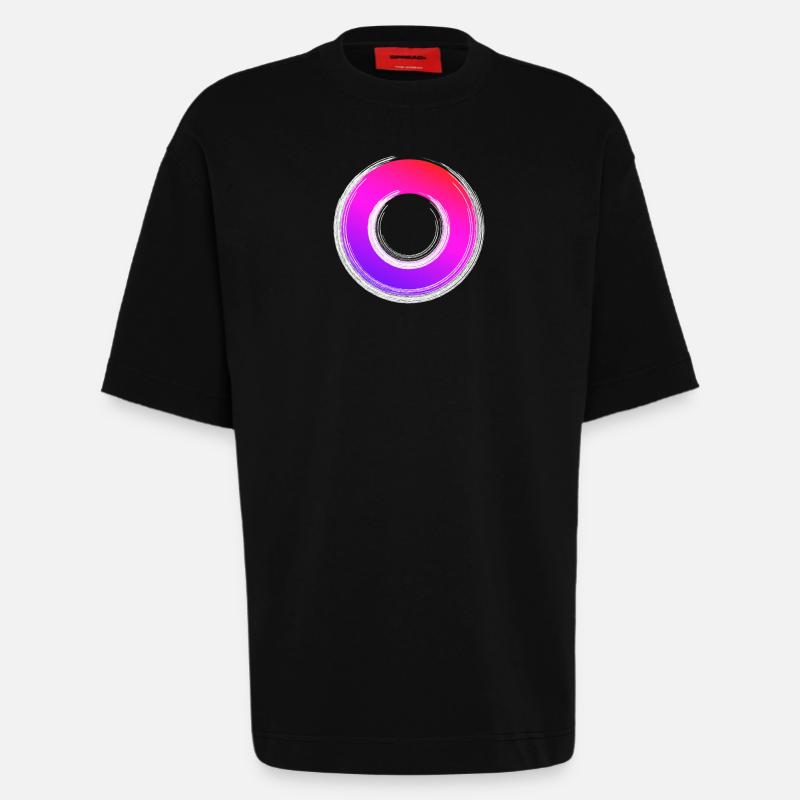 Gradient Ring Glanz - Heavyweight T-Shirt - made by SPREAD  - SOLID BLACK