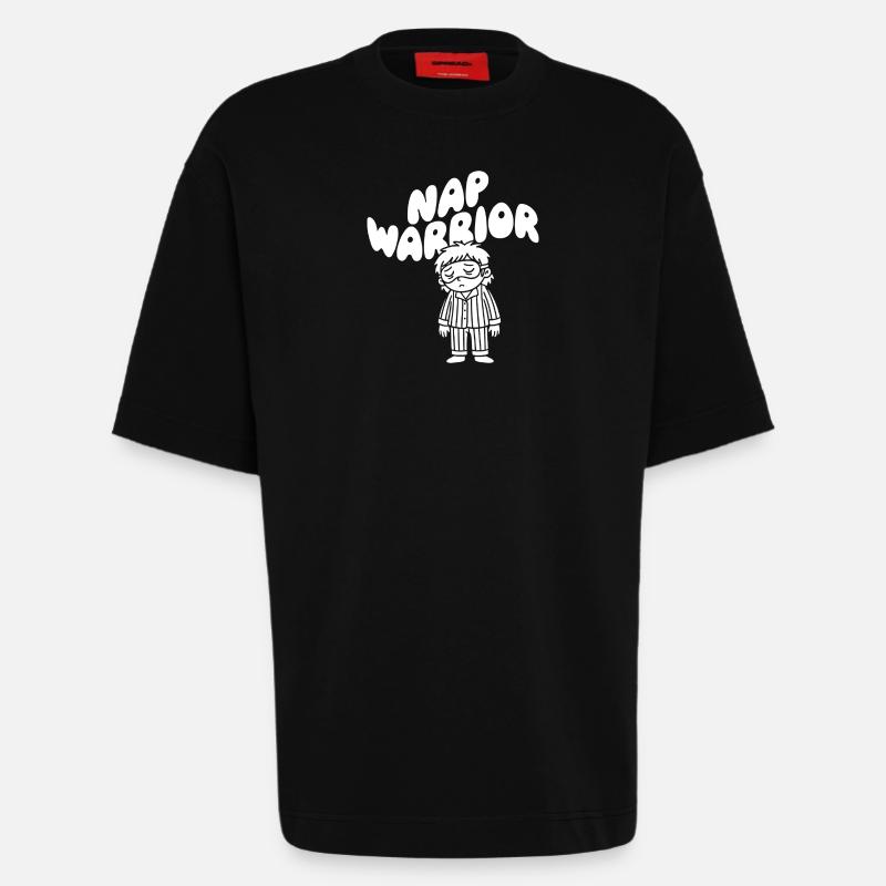 Nap Warrior Schlafheld Illustration - Heavyweight T-Shirt - made by SPREAD  - SOLID BLACK
