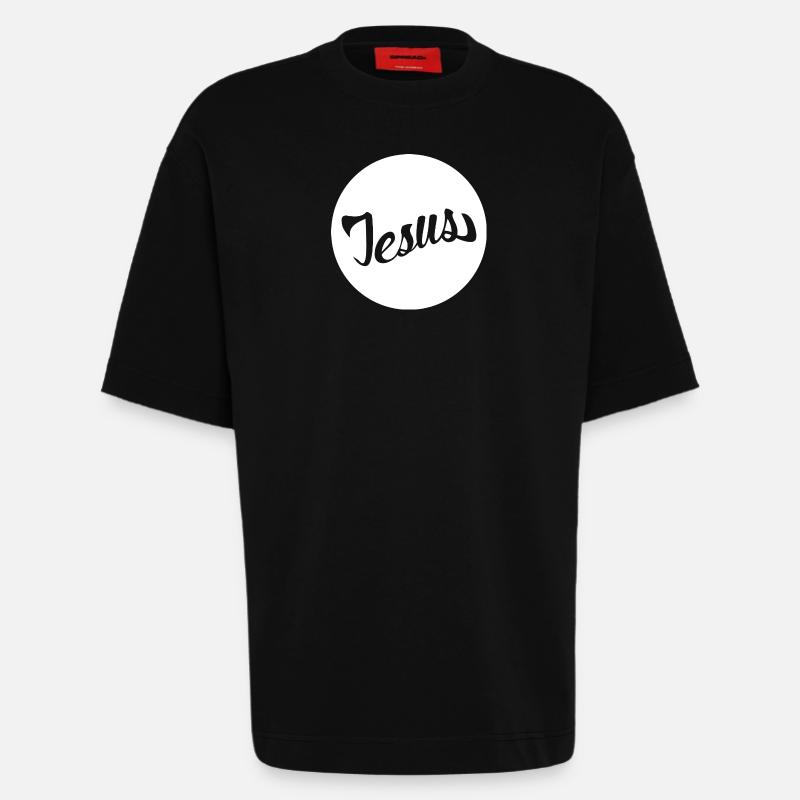 Jesus Scripture in a Circle - Heavyweight T-Shirt - made by SPREAD  - SOLID BLACK