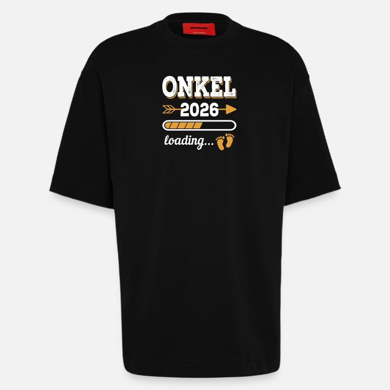 Uncle 2026 Loading Future Uncle Gift - Heavyweight T-Shirt - made by SPREAD  - SOLID BLACK
