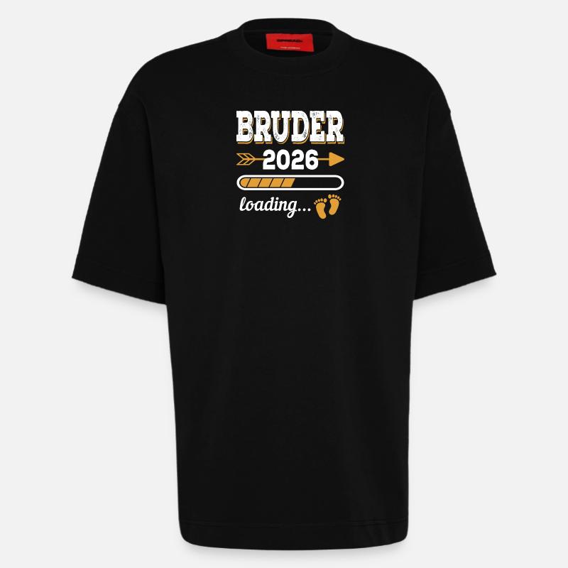 Bruder 2026 Loading werdende Geschwister Geschenk - Heavyweight T-Shirt - made by SPREAD  - SOLID BLACK