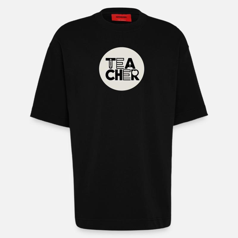 Lehrerdesign mit Bleistift-Typografie - Heavyweight T-Shirt - made by SPREAD  - SOLID BLACK