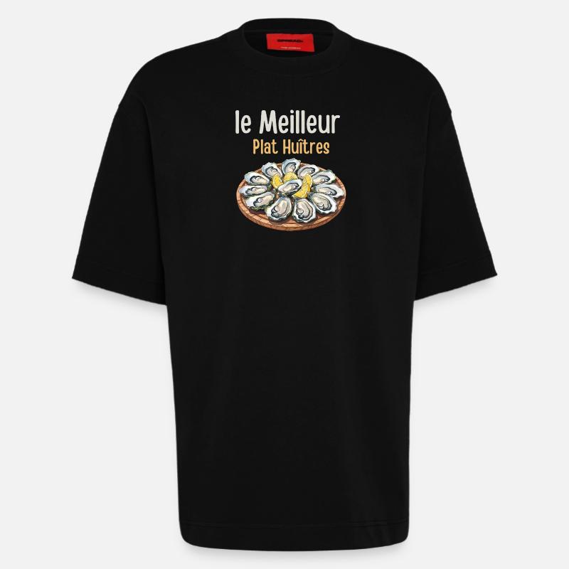 Die beste Austernplatte - Heavyweight T-Shirt - made by SPREAD  - SOLID BLACK