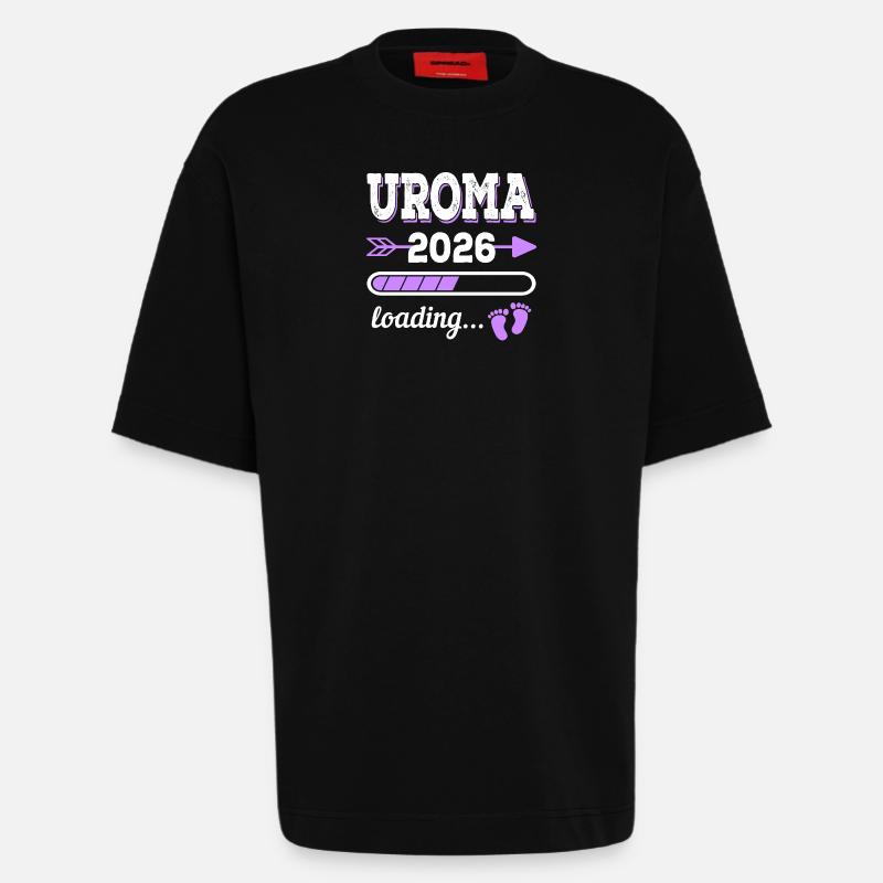 Uroma 2026 Loading Schwangerschaft Geschenkidee - Heavyweight T-Shirt - made by SPREAD - SOLID BLACK