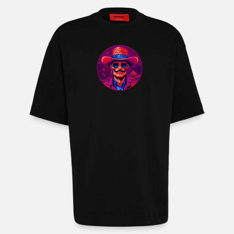 Bronko55 No.81 – Alter Mann mit Hut - Heavyweight T-Shirt - made by SPREAD  - SOLID BLACK