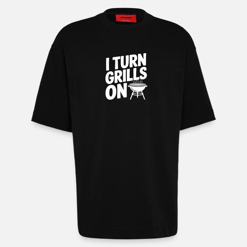 Ich schalte den Grill ein - Heavyweight T-Shirt - made by SPREAD - SOLID BLACK
