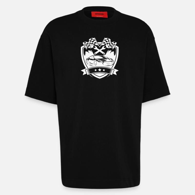 Auto KFZ Shield Logo - Heavyweight T-Shirt - made by SPREAD - SOLID BLACK