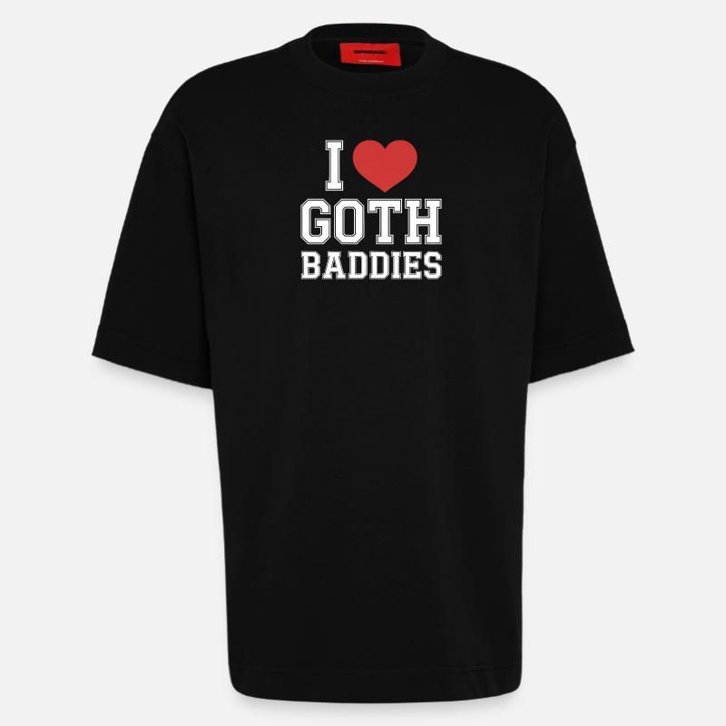 Ich liebe Goth-Bösewichte - Heavyweight T-Shirt - made by SPREAD  - SOLID BLACK