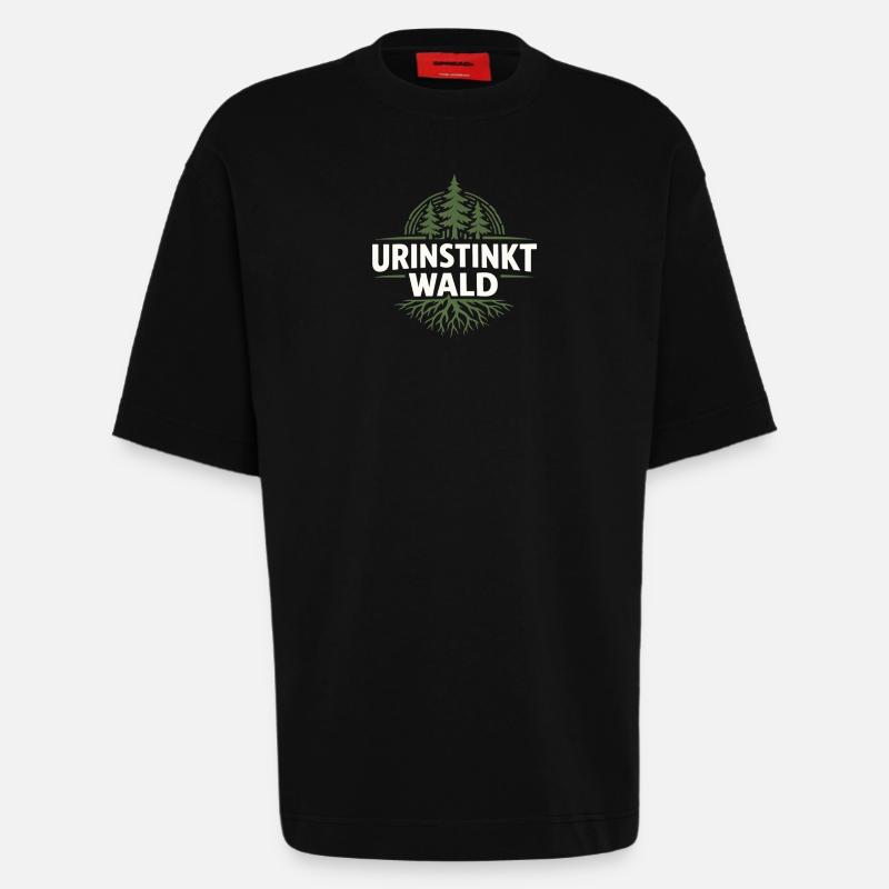 Primal Instinct Forest Emblem - Heavyweight T-Shirt - made by SPREAD - SOLID BLACK