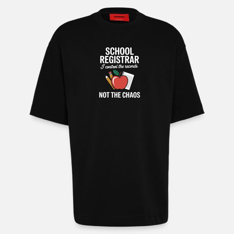 Schulsekretärin Front Office Schule Geschenk - Heavyweight T-Shirt - made by SPREAD  - SOLID BLACK
