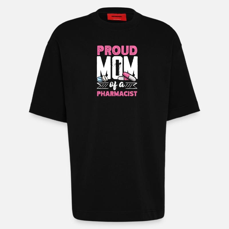 Stolze Mutter Eines Pharmazeuten - Heavyweight T-Shirt - made by SPREAD - SOLID BLACK