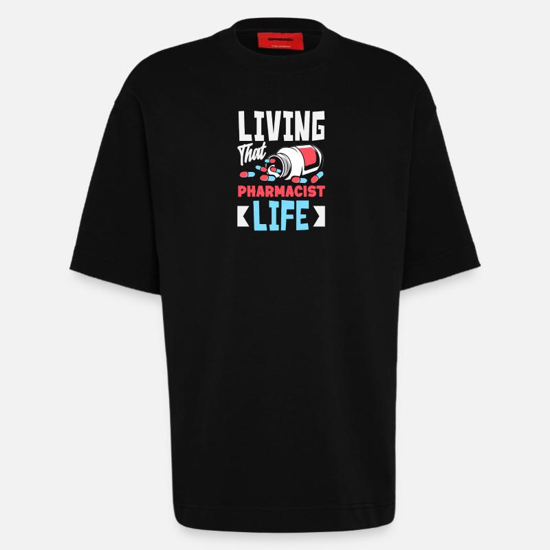 Das Leben Eines Apothekers Pharmazietechniker - Heavyweight T-Shirt - made by SPREAD  - SOLID BLACK
