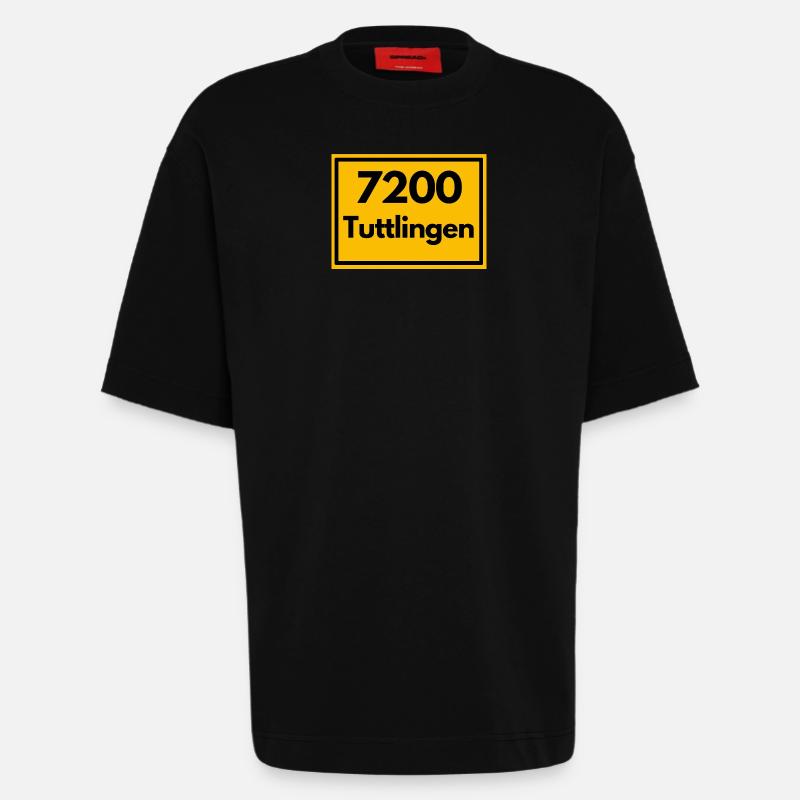 OLD POSTCODE POSTCODE RETRO 7200 TUTTLINGEN - Heavyweight T-Shirt - made by SPREAD  - SOLID BLACK