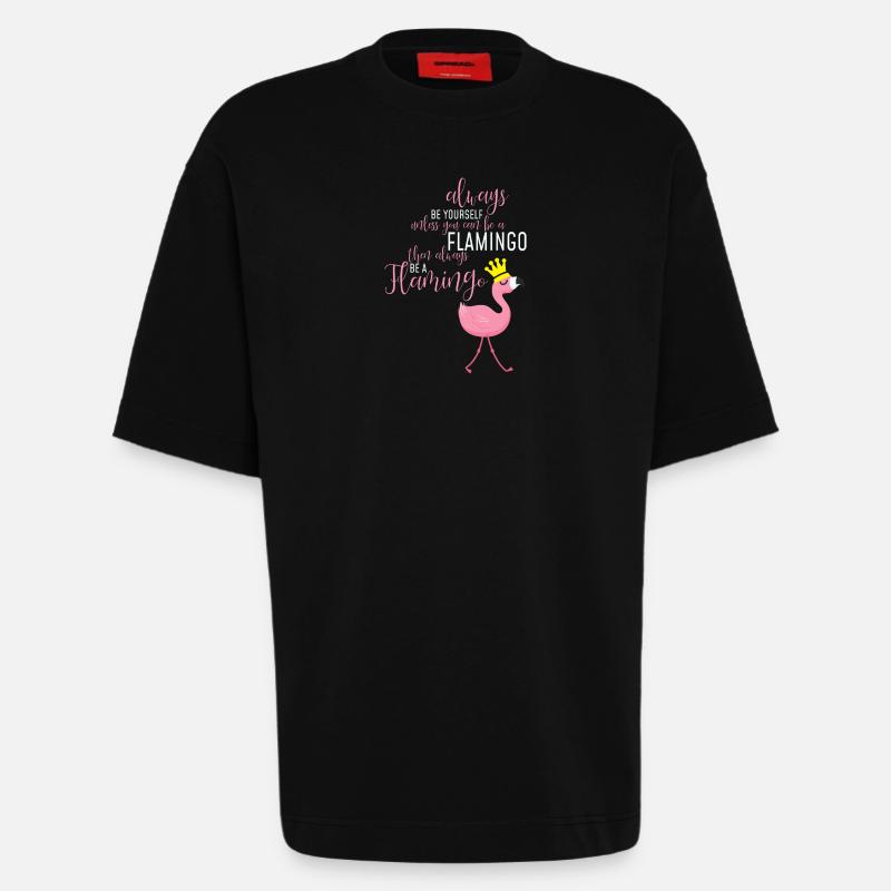 Flamingo Selbstsein: Einzigartige Botschaft - Heavyweight T-Shirt - made by SPREAD  - SOLID BLACK