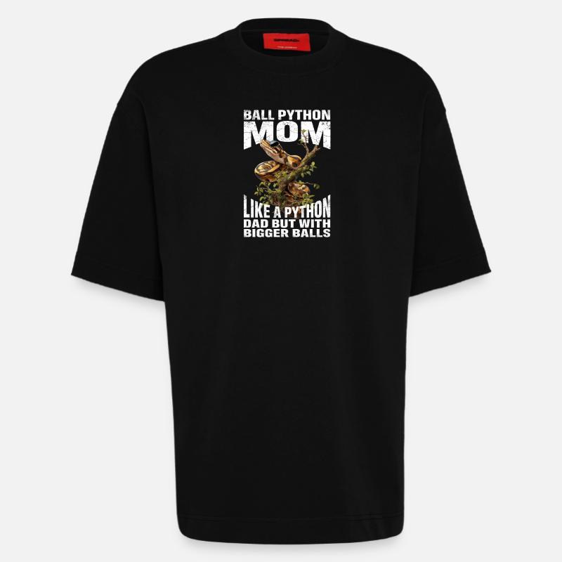 Königspython Mom Mama Schlangen Terrarium Python - Heavyweight T-Shirt - made by SPREAD - SOLID BLACK