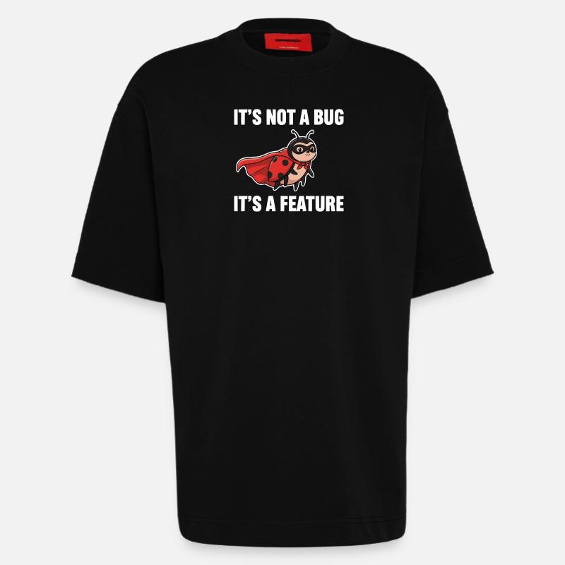 Kein Bug, nur Feature – Superheld Marienkäfer  - Heavyweight T-Shirt - made by SPREAD  - SOLID BLACK