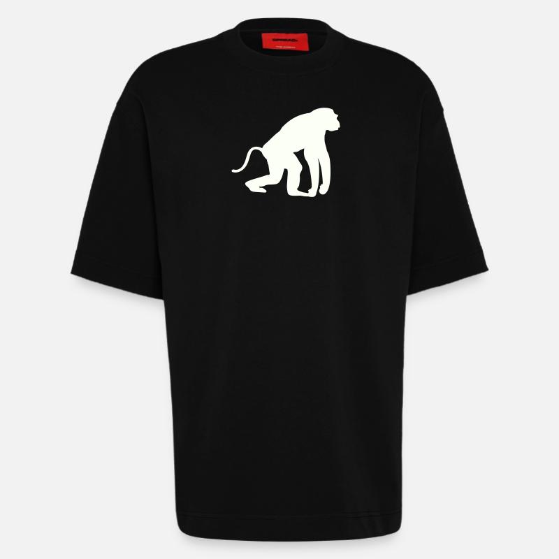 Affe Silhouette - Heavyweight T-Shirt - made by SPREAD  - SOLID BLACK