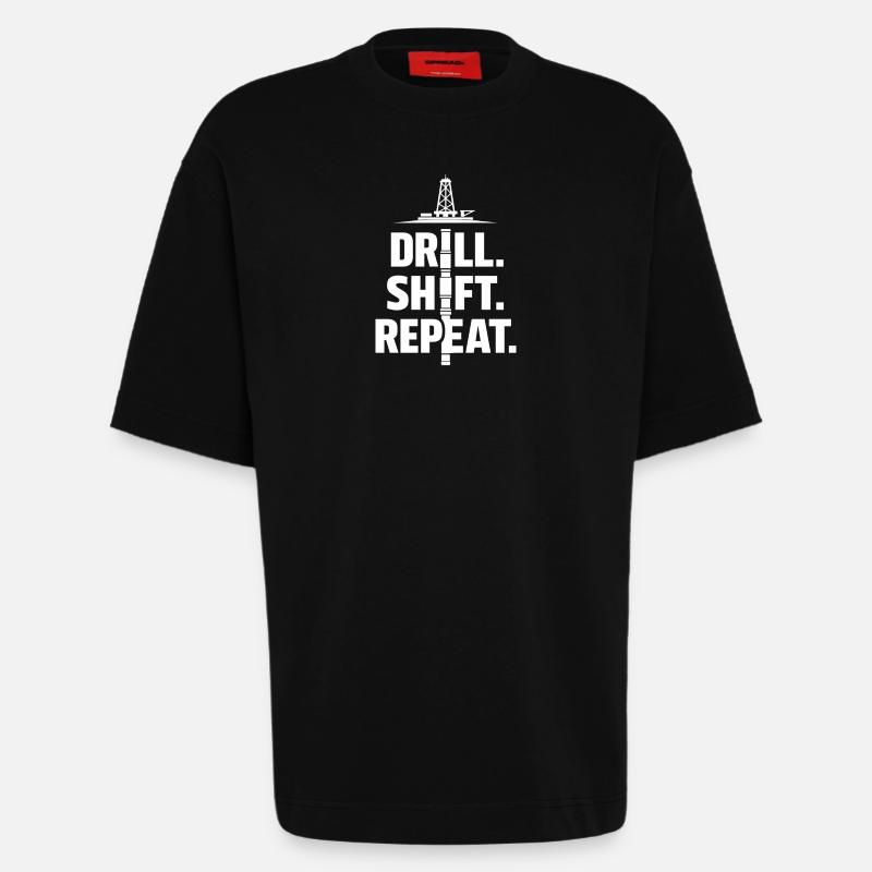Offshore-bohrer-rig-bohrer Bohrboden Offshore - Heavyweight T-Shirt - made by SPREAD  - SOLID BLACK