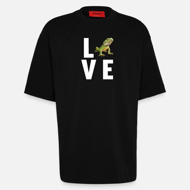 Eidechsen Eidechse - Heavyweight T-Shirt - made by SPREAD  - SOLID BLACK