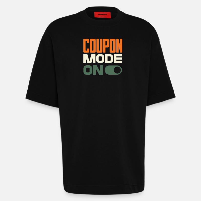 Coupon Mode On – Schnäppchenjäger Retro Design - Heavyweight T-Shirt - made by SPREAD  - SOLID BLACK