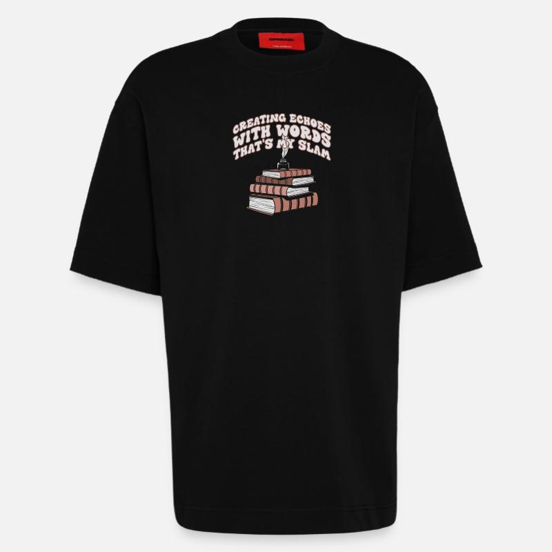 Echos durch Worte Slam-Stack - Heavyweight T-Shirt - made by SPREAD  - SOLID BLACK