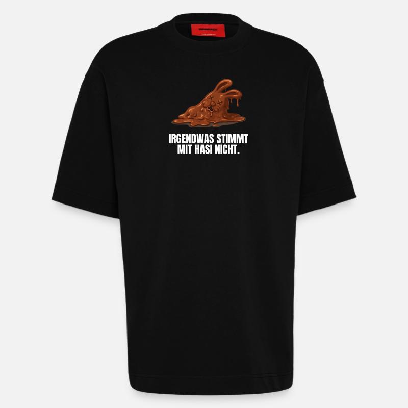 Bunny Easter Chocolate Bunny Funny - Heavyweight T-Shirt - made by SPREAD  - SOLID BLACK