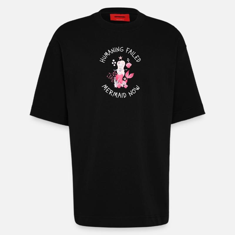 Humaning Failed – Mermaid Now Spruch - Heavyweight T-Shirt - made by SPREAD - SOLID BLACK