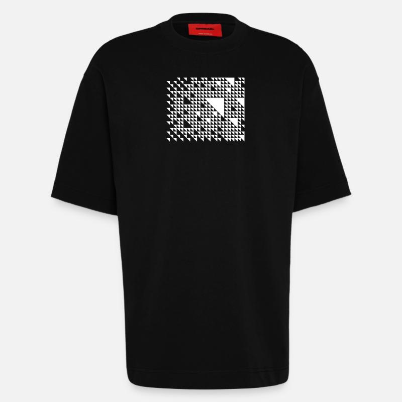 Triangular Mosaic Grid - Heavyweight T-Shirt - made by SPREAD  - SOLID BLACK