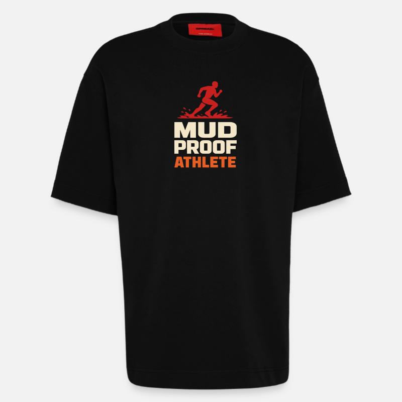 Parcours d’obstacles Course d’obstacles OCR - T-shirt bio épais oversize fabriqué en UE - SOLID BLACK