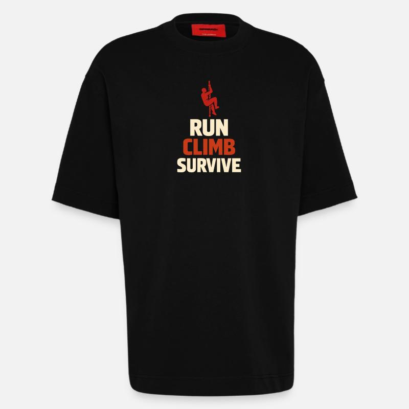 Parcours d’obstacles Course d’obstacles OCR - T-shirt bio épais oversize fabriqué en UE - SOLID BLACK