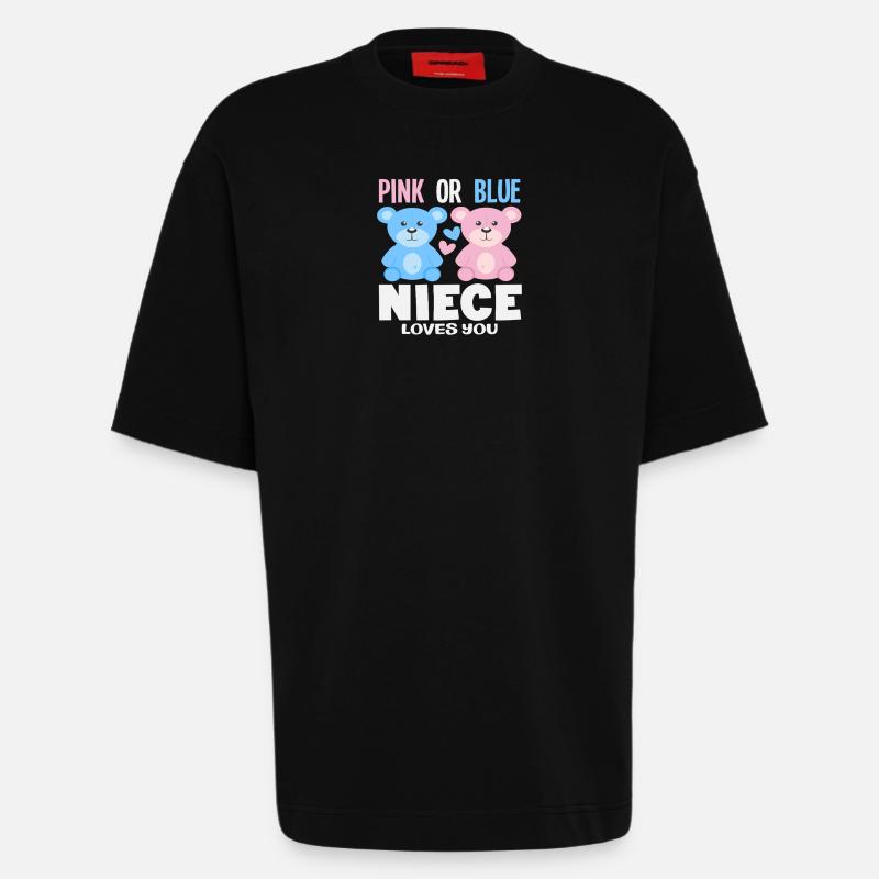 Pink Oder Blau Nichte Liebt Dich - Heavyweight T-Shirt - made by SPREAD - SOLID BLACK