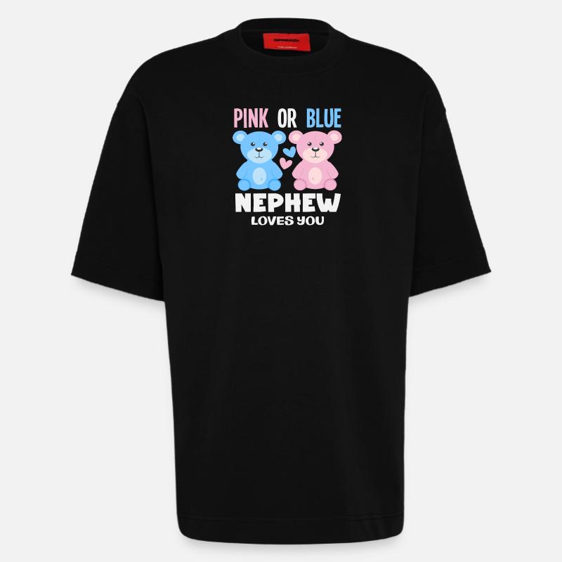 Pink Oder Blau Neffe Liebt Dich - Heavyweight T-Shirt - made by SPREAD - SOLID BLACK